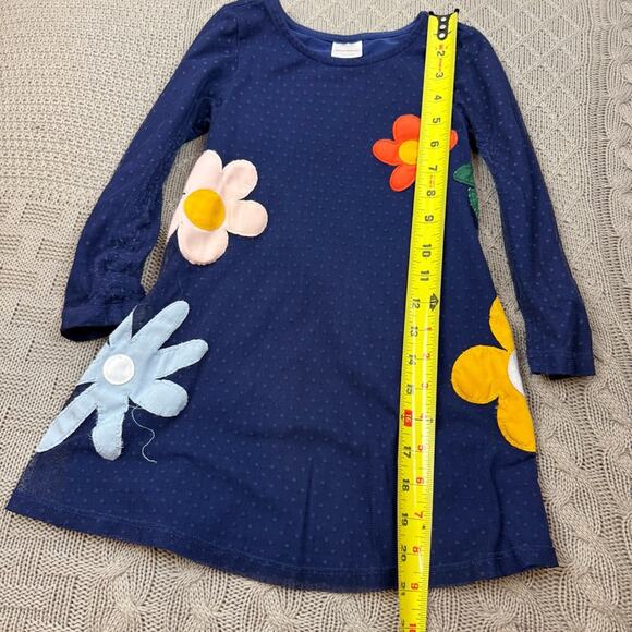 Hanna Andersson Blue Tulle Dress with Colorful Floral Appliqué 4 - Picture 7 of 13